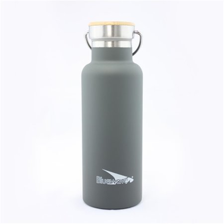 BLUEWAVE LIFESTYLE D2 Double Wall Vacuum Stainless Steel Insulated Sports Bottle Metal Grey 17 oz PKDB50AGrey
